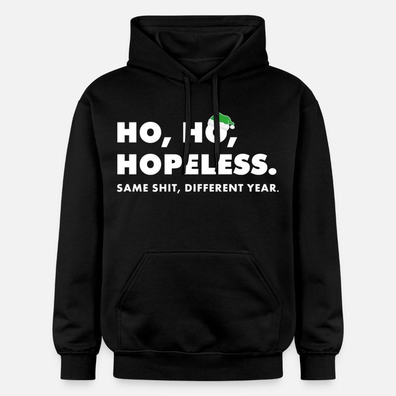 Ho ho désespéré : Expression anti-Noël - Sweat à capuche Softstyle® Gildan Unisexe - noir