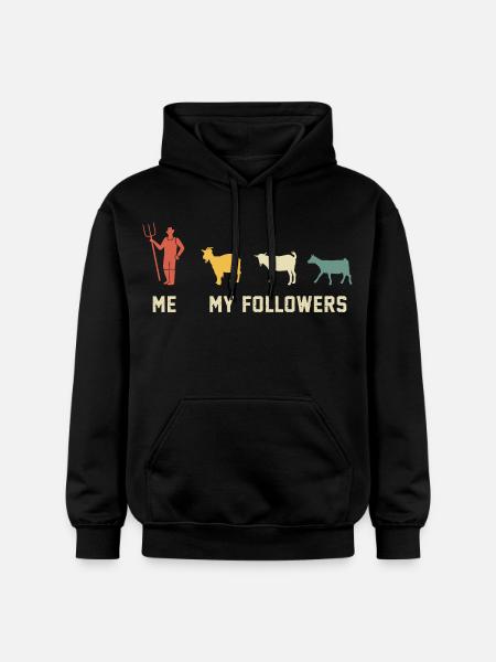 goat Me and my followers goats gift for goat lover - Gildan Unisex Softstyle® Midweight Hoodie - black
