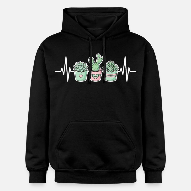 Cactus succulent de la plante Heartbeat - Sweat à capuche Softstyle® Gildan Unisexe - noir
