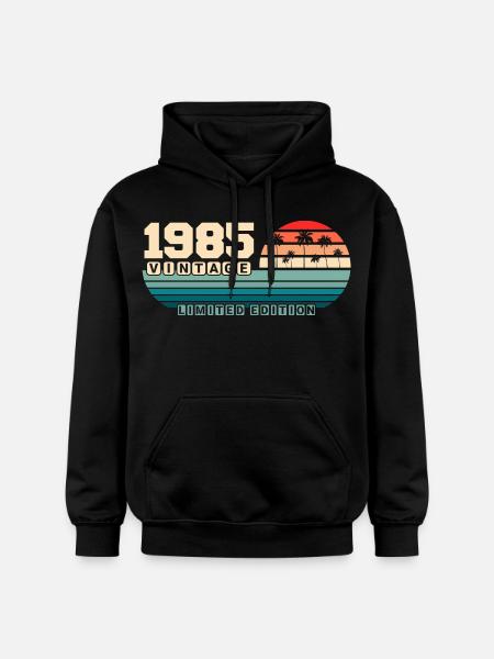 40-års fødselsdag 1985 Vintage 1985 Retro Solnedgang - Gildan Softstyle® Midweight unisex-hoodie - sort