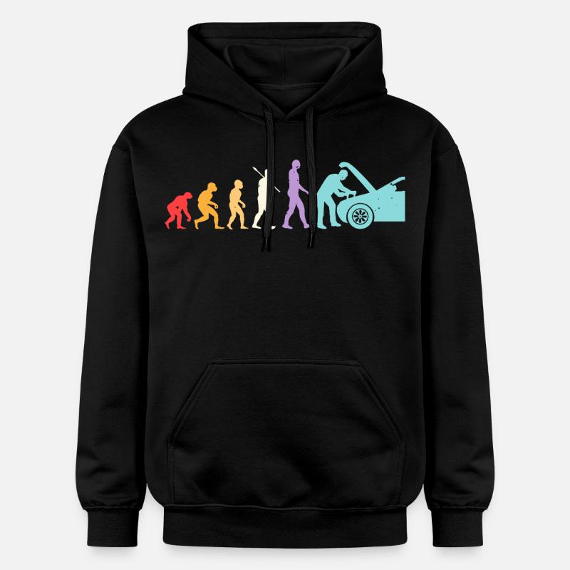 Evolution Mekaniker Humor Mekaniker Garage - Gildan Softstyle® Midweight unisex-hoodie - sort