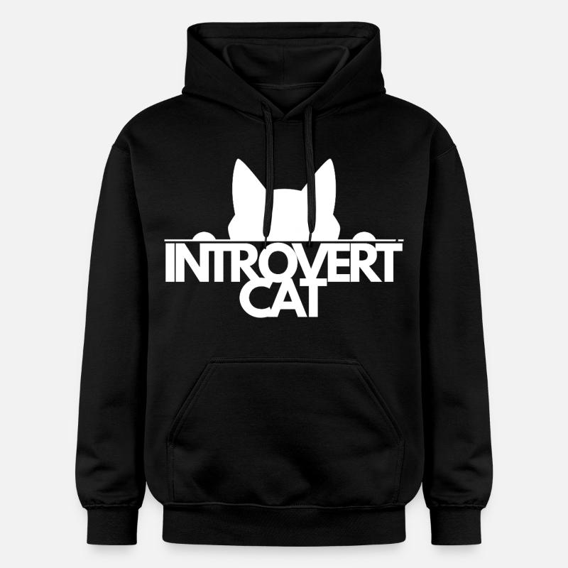 introvert Cat Silhouette - Sweat à capuche Softstyle® Gildan Unisexe - noir