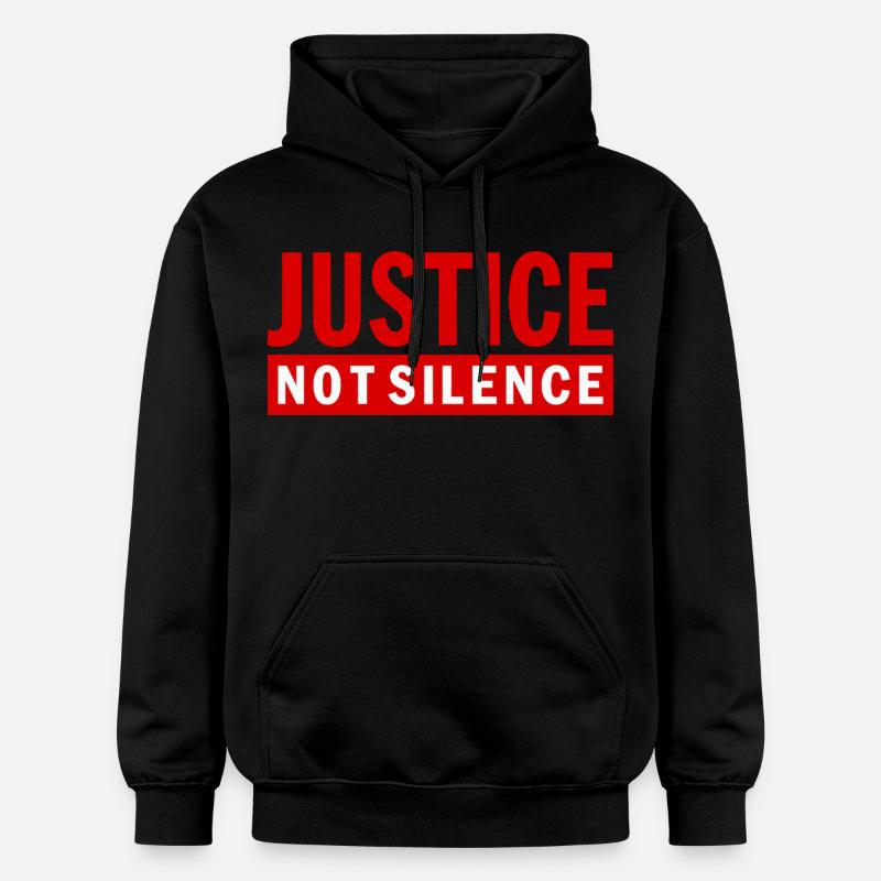 Justice Not Silence Déclaration de Gerechtigkeit - Sweat à capuche Softstyle® Gildan Unisexe - noir