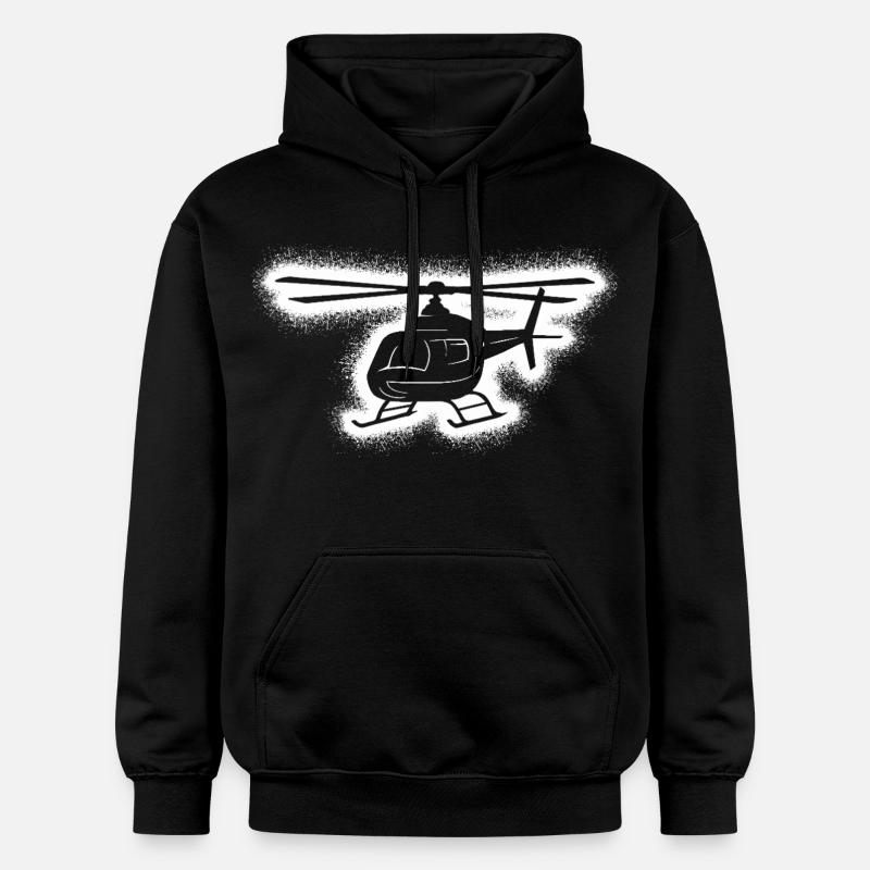Pilote d’hélicoptère Garçons Hommes Hélicoptère - Sweat à capuche Softstyle® Gildan Unisexe - noir