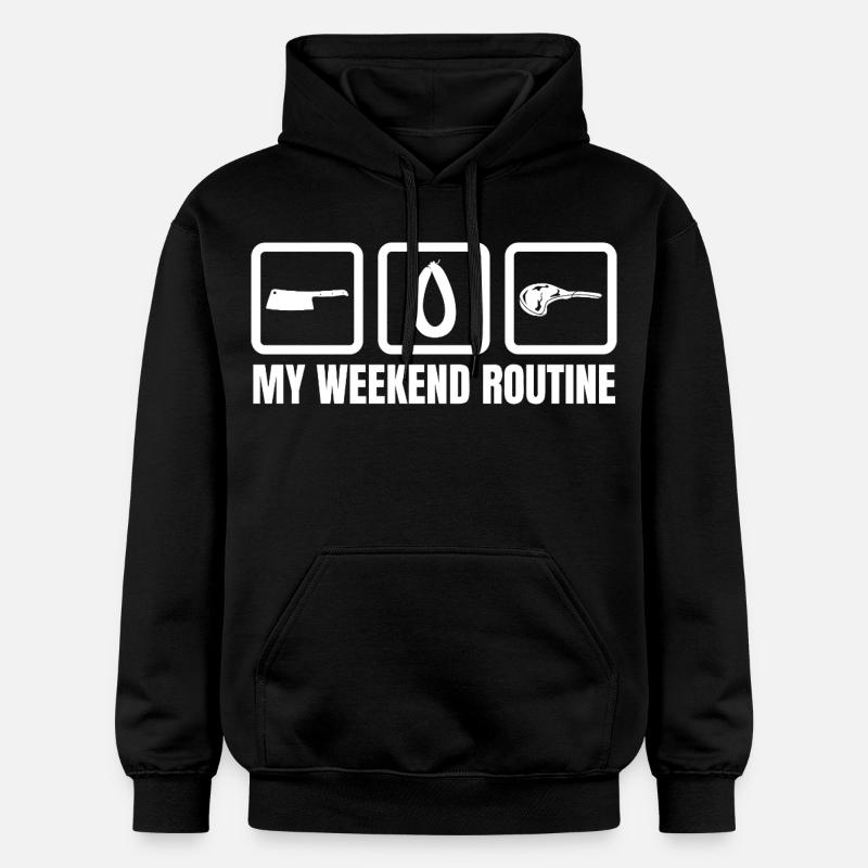 Metzger Wochenendroutine - Gildan Unisex Softstyle® Midweight Hoodie - Schwarz