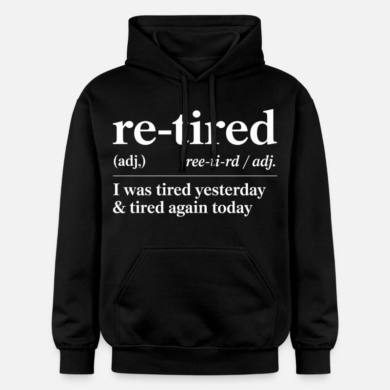 Définition drôle des retraités - Sweat à capuche Softstyle® Gildan Unisexe - noir
