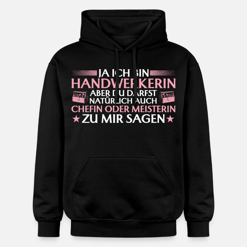 Handwerkerin Chefin oder Meisterin - Handwerk - Gildan Unisex Softstyle® Midweight Hoodie - Schwarz