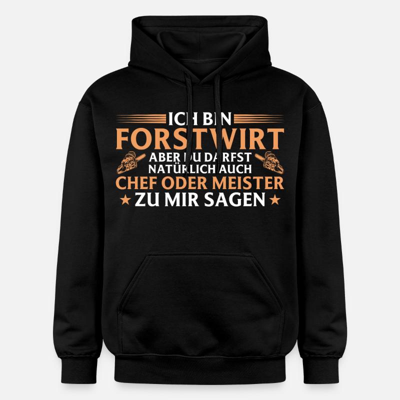 Forstwirt Chef oder Meister - Waldarbeiter - Gildan Unisex Softstyle® Midweight Hoodie - Schwarz