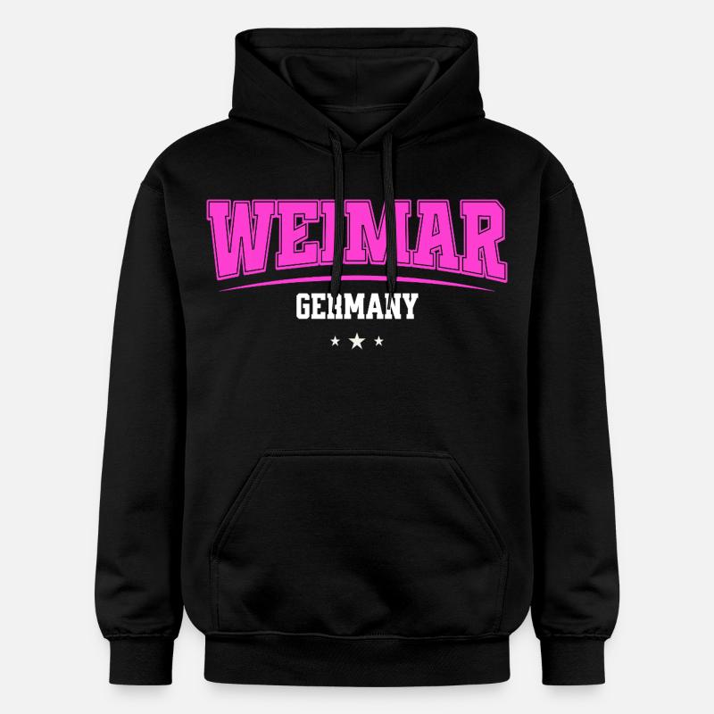 Logo rétro rose de Weimar, Allemagne - Sweat à capuche Softstyle® Gildan Unisexe - noir