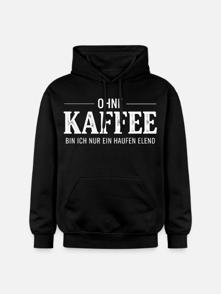 Ohne Kaffee ein Haufen Elend - Gildan Unisex Softstyle® Midweight Hoodie - Schwarz