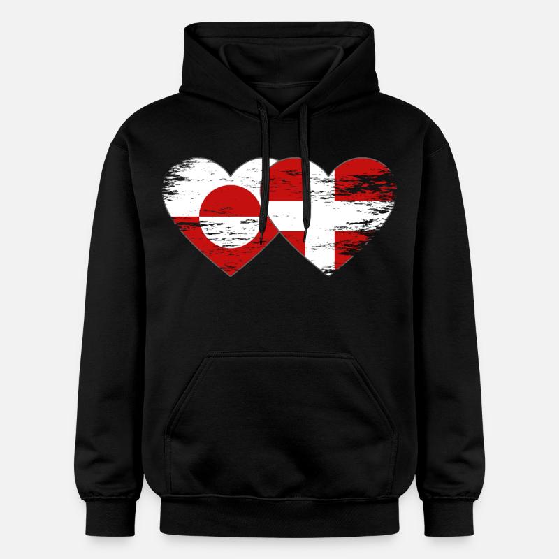 Cœur du drapeau du Groenland-Danemark utilisé - Sweat à capuche Softstyle® Gildan Unisexe - noir