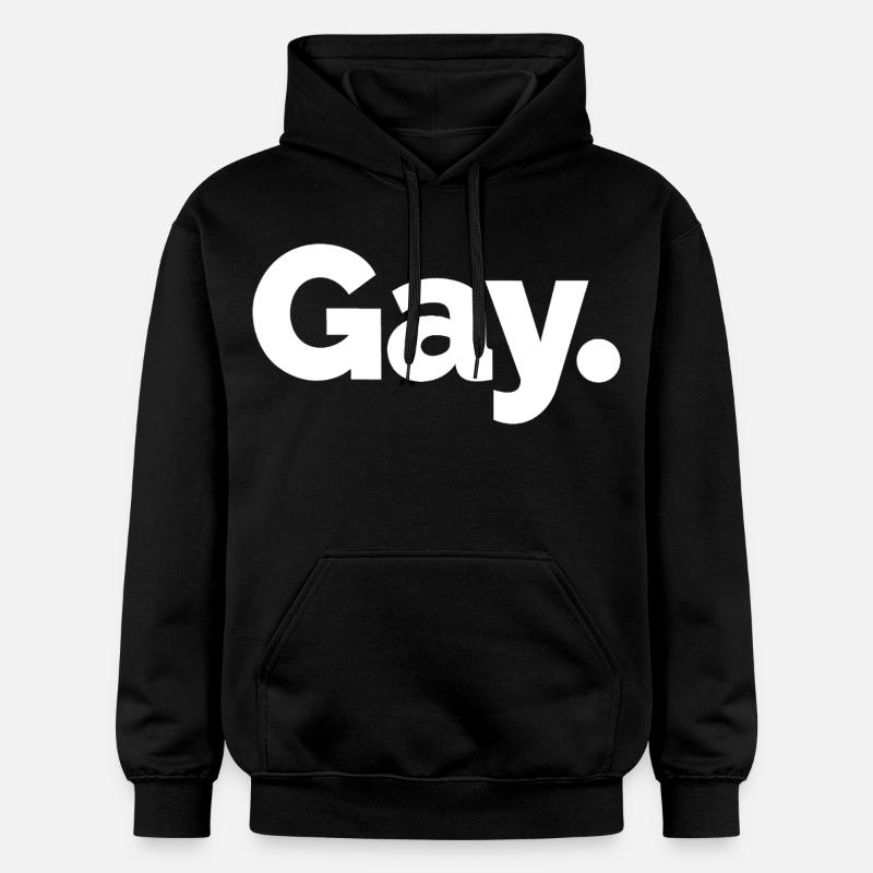 Gay. Pride Bold Typographie - Sweat à capuche Softstyle® Gildan Unisexe - noir