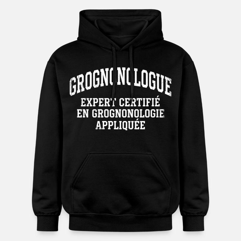 Grumpy Humor Complainer Grognonologist - Gildan Unisex Softstyle® Midweight Hoodie - black