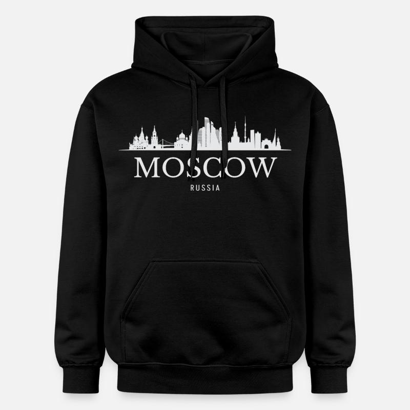 Silhouette de Moscou, Moscou Russie - Sweat à capuche Softstyle® Gildan Unisexe - noir
