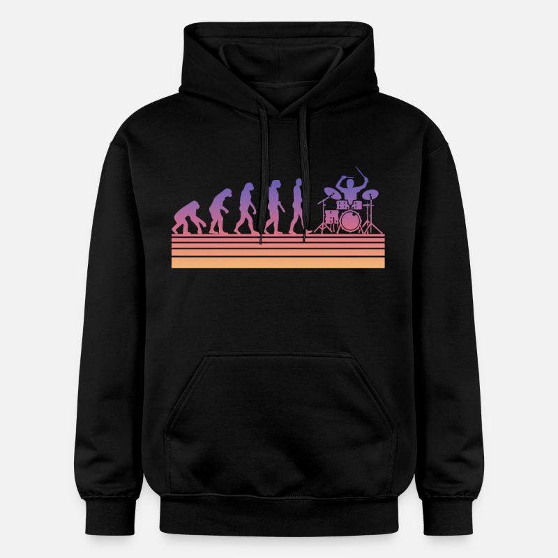 Évolution des batteurs - Sweat à capuche Softstyle® Gildan Unisexe - noir