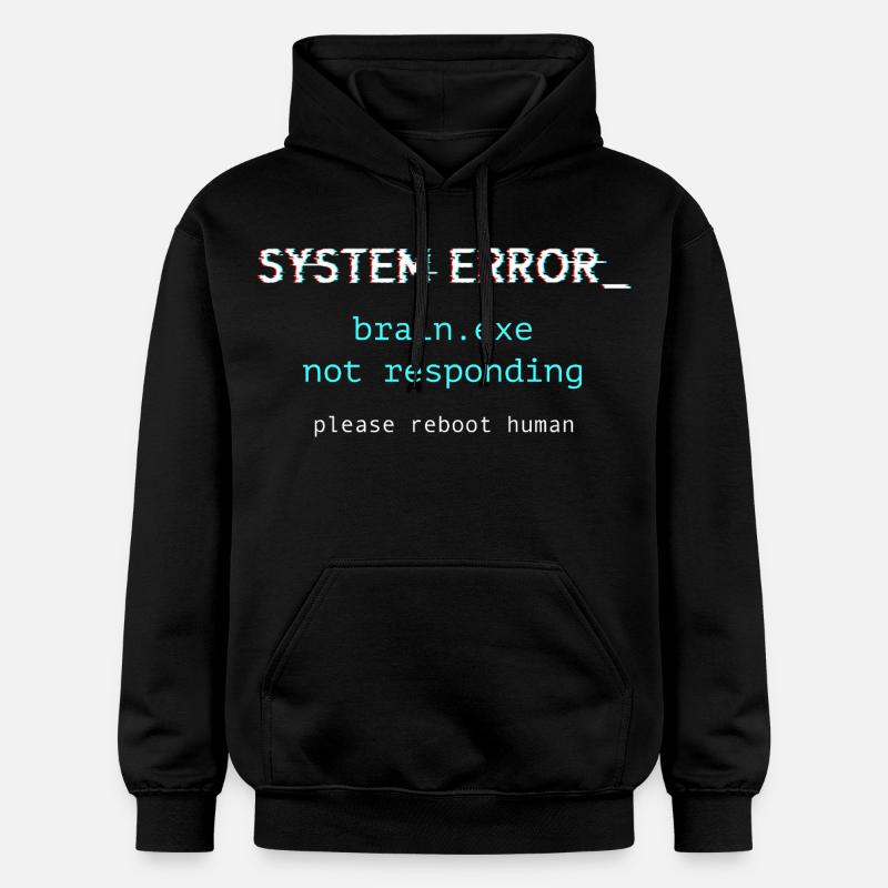 System error - brain.exe not responding - Gildan Unisex Softstyle® Midweight Hoodie - black