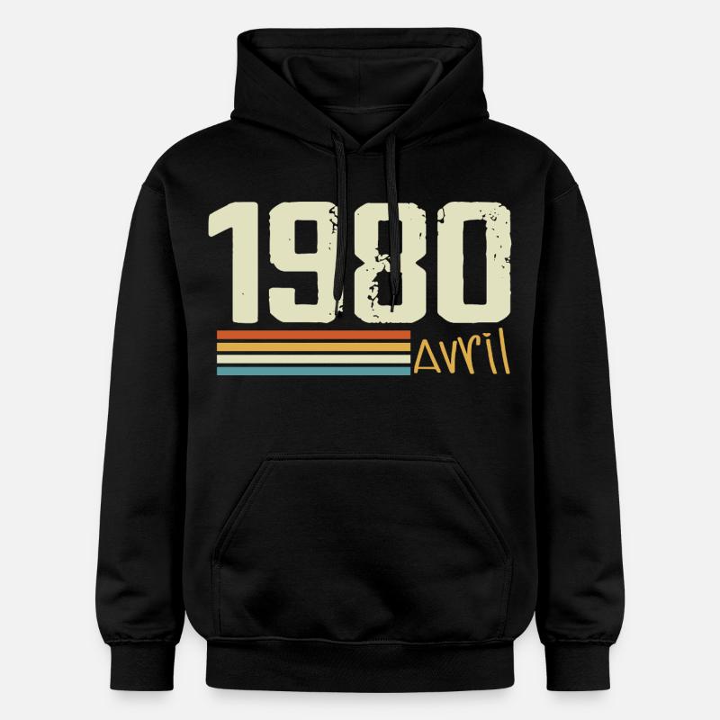 Né en avril 1980 - Sweat à capuche Softstyle® Gildan Unisexe - noir