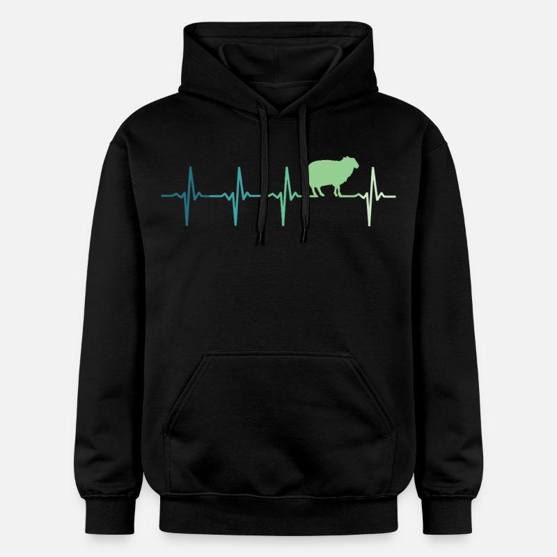moutons battement de cœur mouton moutons - Sweat à capuche Softstyle® Gildan Unisexe - noir
