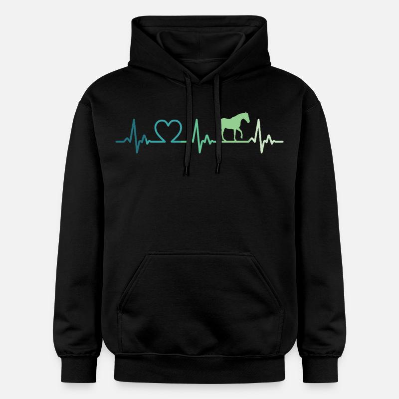 mon cheval battement de coeur chevaux - Sweat à capuche Softstyle® Gildan Unisexe - noir
