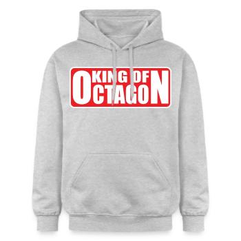 King_of_Octagon_MMA_Mixed Arts martiaux - Sweat à capuche Softstyle® Gildan Unisexe - gris clair chiné - Devant - Liana (172cm) & Jaron (178cm)