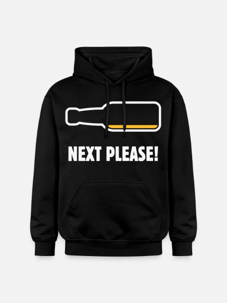 Next Please! (Beer / Beer / NEG 2C) - Gildan Unisex Softstyle® Midweight Hoodie - black