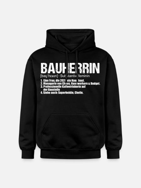 Bauherrin Definition Hausbau Eigenheim - Gildan Unisex Softstyle® Midweight Hoodie - Schwarz