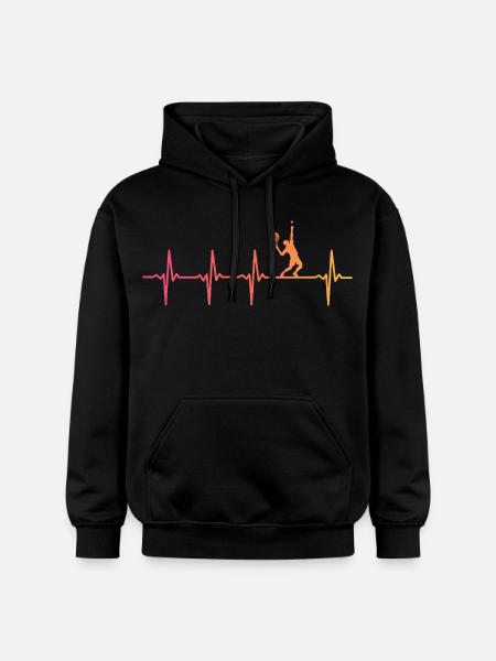 Tennis Sunset Heartbeat Tennis Player - Gildan Unisex Softstyle® Midweight Hoodie - black