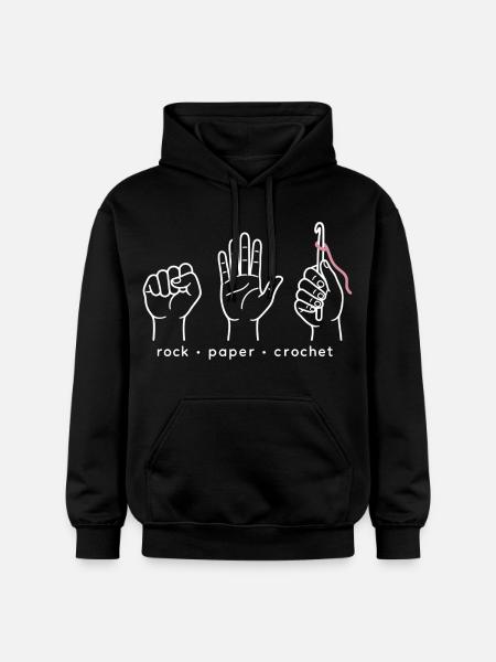 Stein Papier Häkeln - Gildan Unisex Softstyle® Midweight Hoodie - Schwarz
