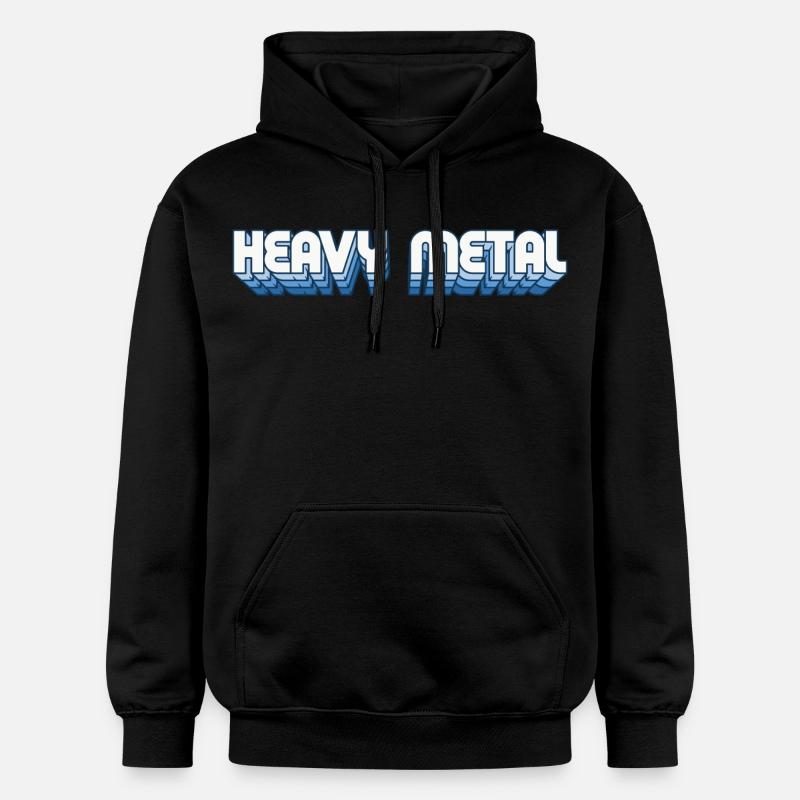 Heavy Metal Style Rétro Texte Logo - Sweat à capuche Softstyle® Gildan Unisexe - noir