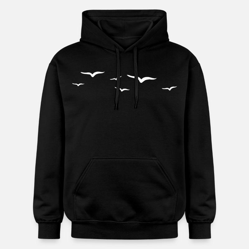 Illustration abstraite d’oiseau volant - Sweat à capuche Softstyle® Gildan Unisexe - noir
