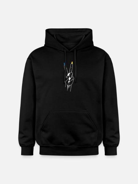 Peace Ukraine Victory - Gildan Unisex Softstyle® Midweight Hoodie - black