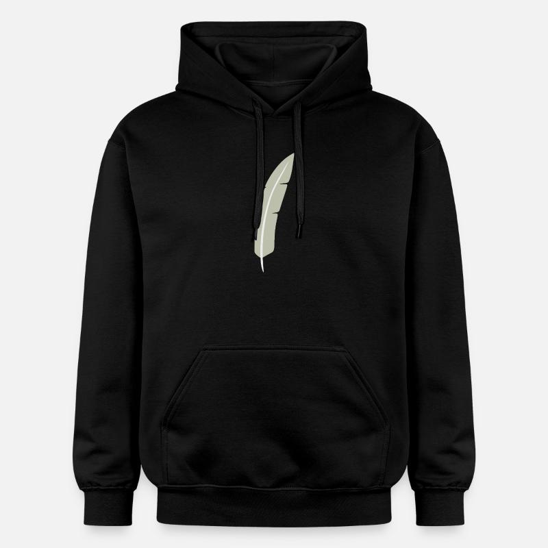 Feather Arc Minimalist Print - Sweat à capuche Softstyle® Gildan Unisexe - noir