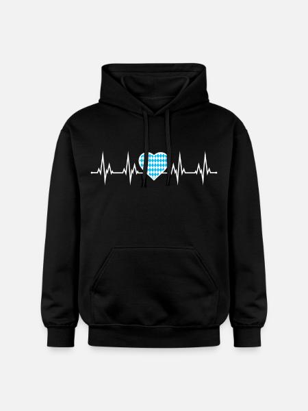 Bavaria Heartbeat ECG - Gildan Unisex Softstyle® Midweight Hoodie - black