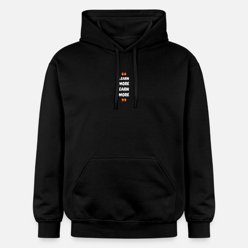 Learn More Earn More - Gildan Unisex Softstyle® Midweight Hoodie - Schwarz