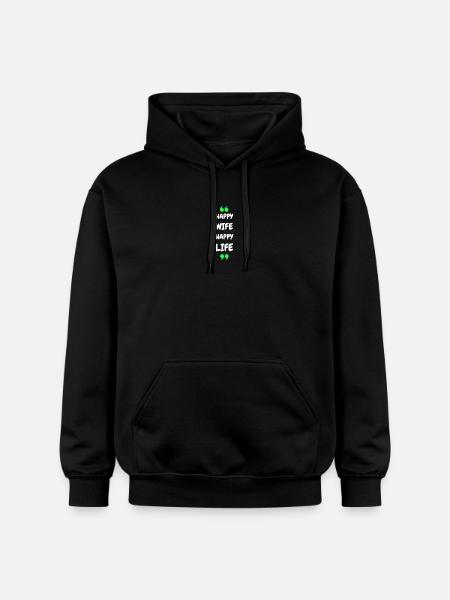 Femme Heureuse Vie Heureuse - Sweat à capuche Softstyle® Gildan Unisexe - noir