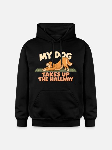 Der Hund belegt den Flur - Gildan Unisex Softstyle® Midweight Hoodie - Schwarz
