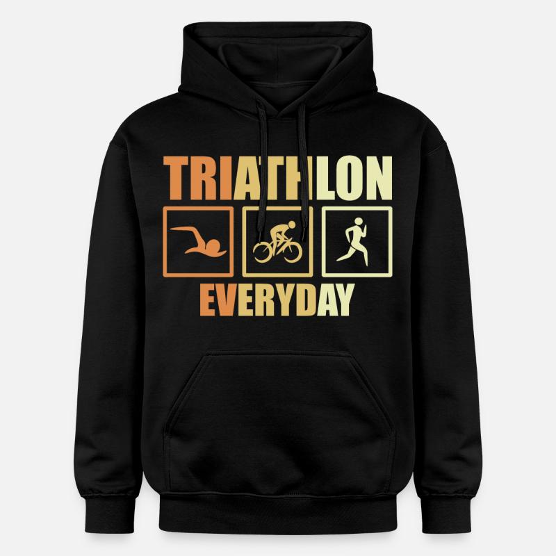 Routine de triathlon à vélo - Sweat à capuche Softstyle® Gildan Unisexe - noir