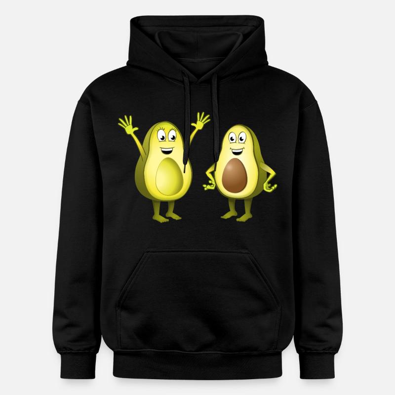 Image de deux avocats joyeux - Sweat à capuche Softstyle® Gildan Unisexe - noir
