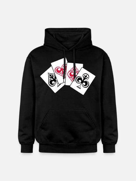 4 aces poker! - Gildan Unisex Softstyle® Midweight Hoodie - black