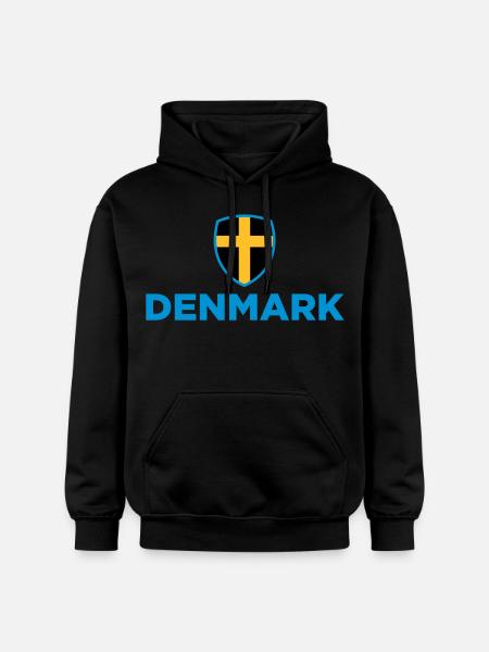 National flag of Denmark - Gildan Unisex Softstyle® Midweight Hoodie - black