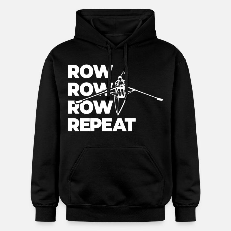 Rowing Rowing Rowing Repeat Rowing - Gildan Unisex Softstyle® Midweight Hoodie - black
