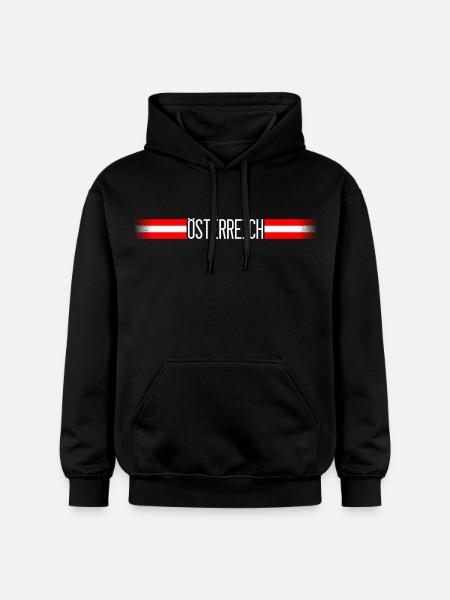 Austria flag / banner 004 AllroundDesigns - Gildan Unisex Softstyle® Midweight Hoodie - black