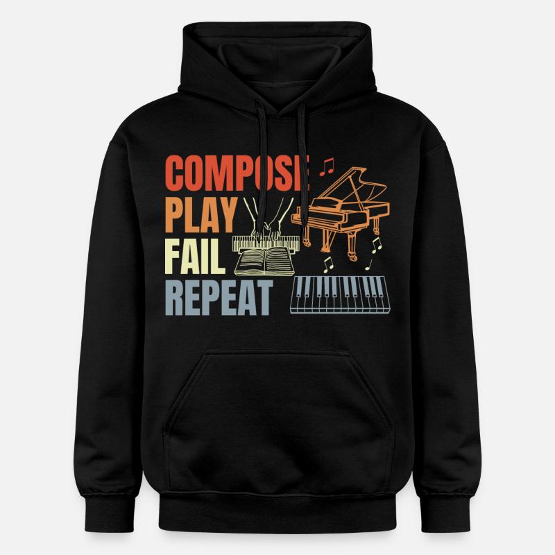 Routine de pianiste - Sweat à capuche Softstyle® Gildan Unisexe - noir