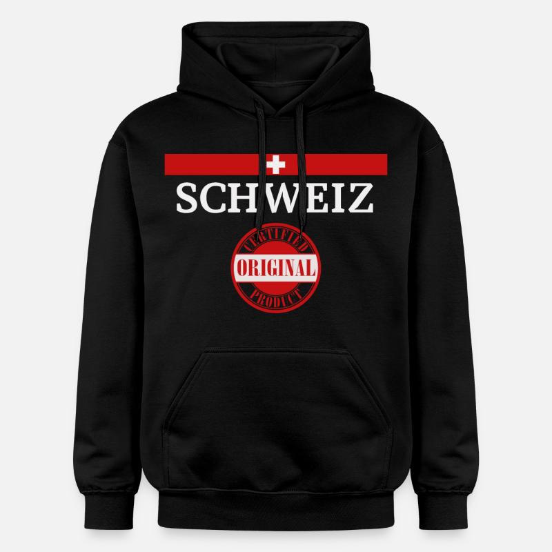 Drapeau de la Suisse, fierté suisse - Sweat à capuche Softstyle® Gildan Unisexe - noir