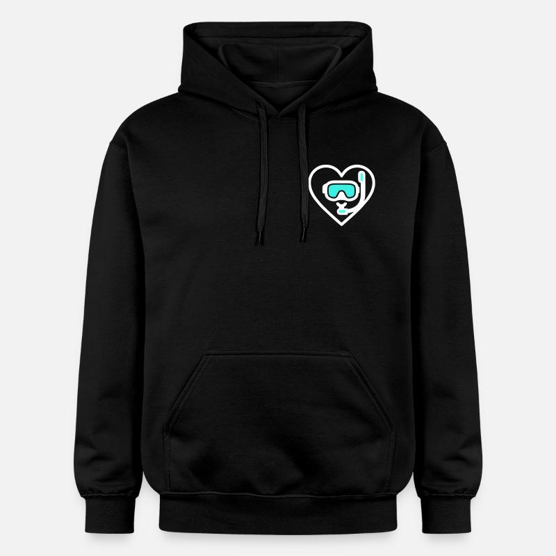Plongée cardiaque – Ocean Lover Design - Sweat à capuche Softstyle® Gildan Unisexe - noir