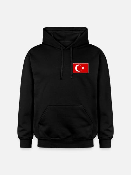 Turkish Flag Stylish Symbol Design - Gildan Unisex Softstyle® Midweight Hoodie - black