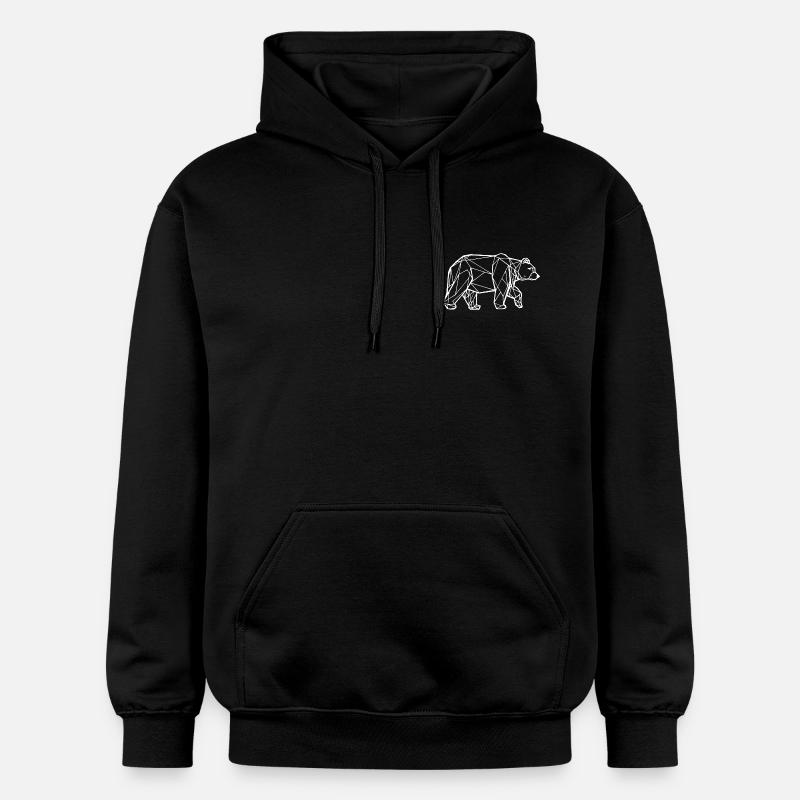 BEAR / N blanc - Sweat à capuche Softstyle® Gildan Unisexe - noir