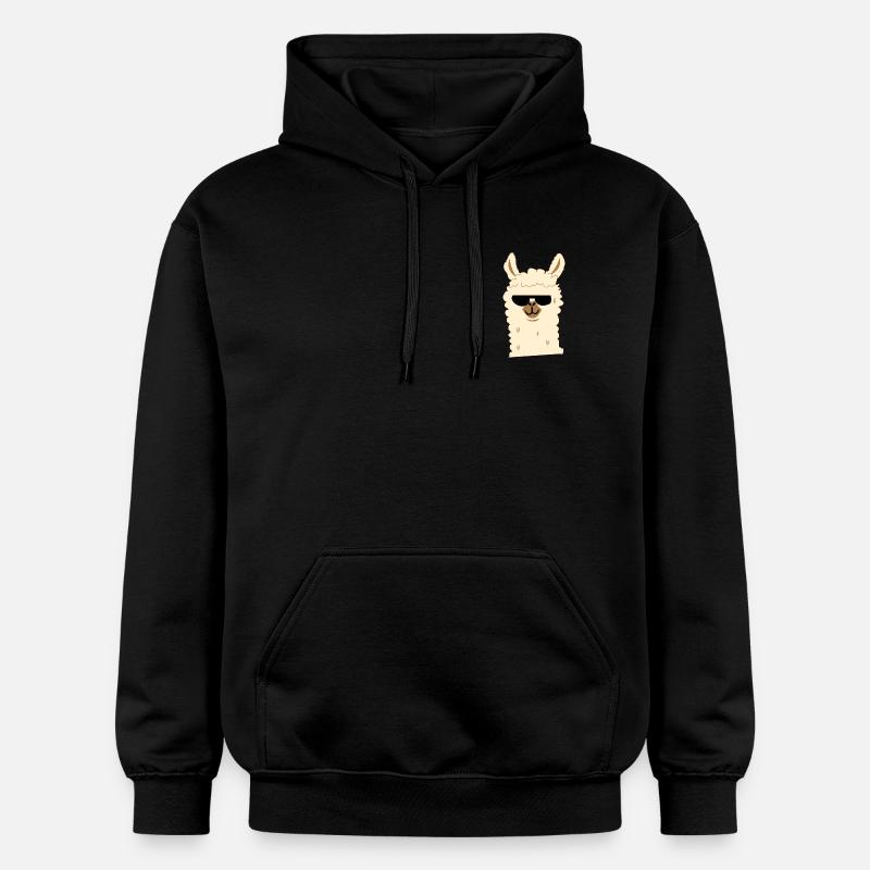 Lama avec lunettes de soleil - Sweat à capuche Softstyle® Gildan Unisexe - noir