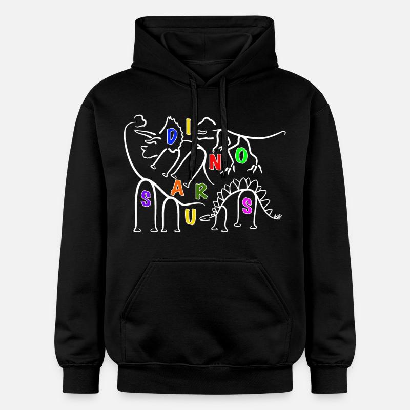 various Dinosaurs Dino line graphics - Gildan Unisex Softstyle® Midweight Hoodie - black