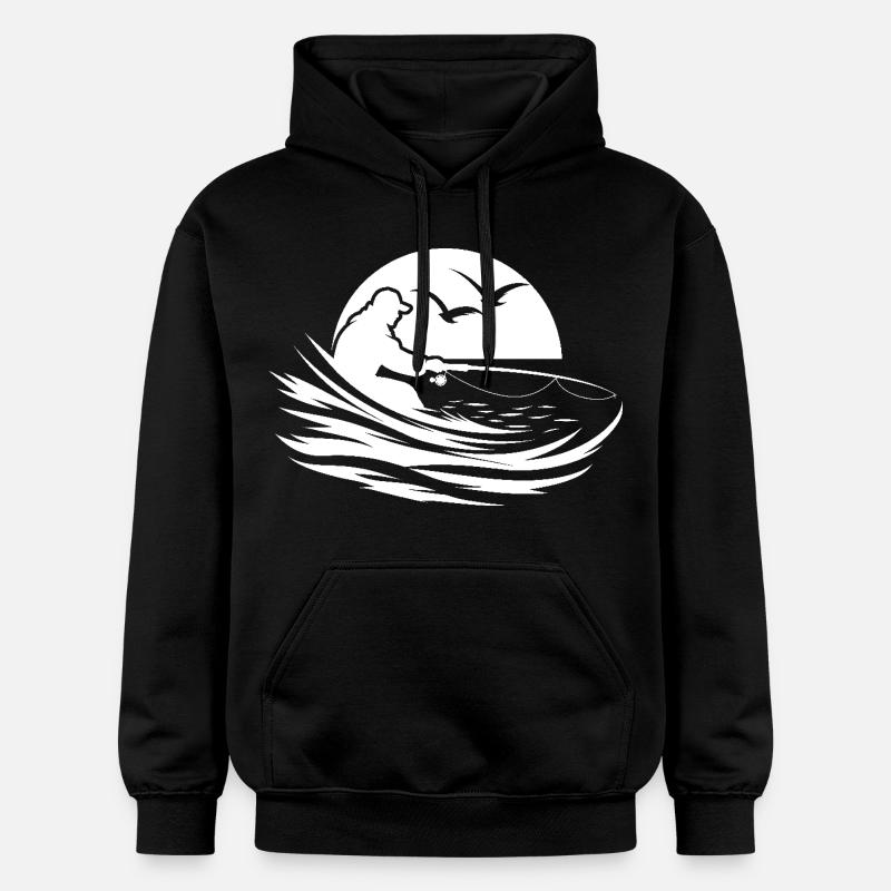 Graphique de pêche - Sweat à capuche Softstyle® Gildan Unisexe - noir